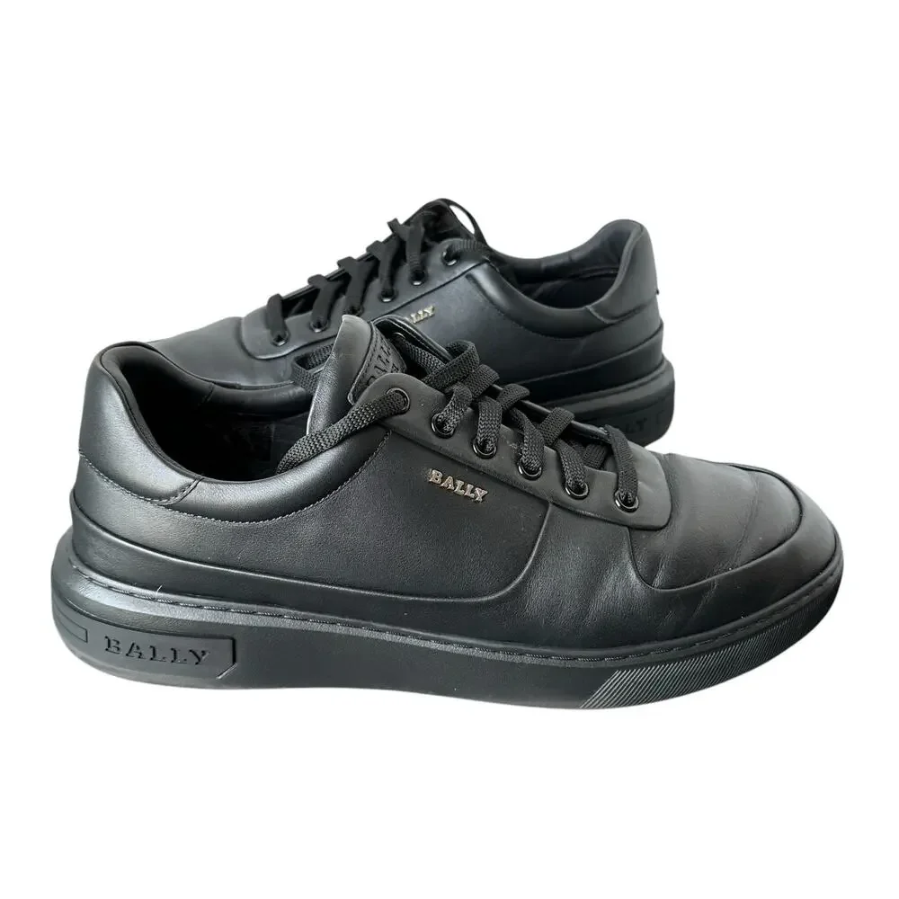 Bally Manny Men's Black Calf Leather Lace Up Sneakers Size 12